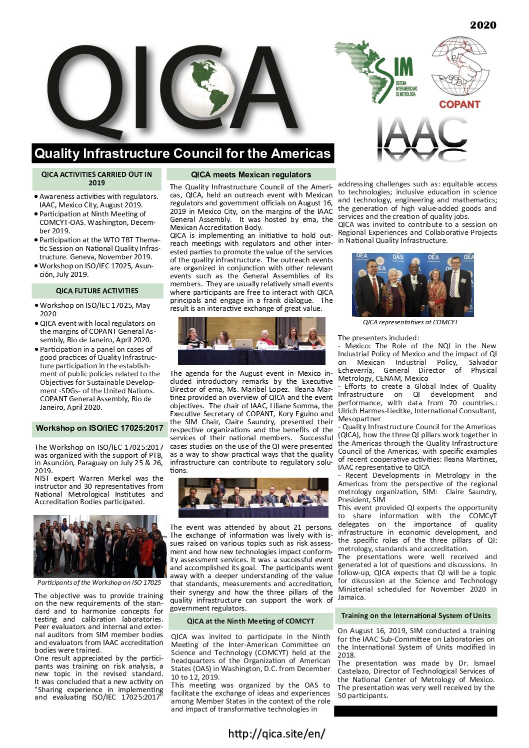 Brochure QICA ENG 2020 pdf 1 - Inter-American Accreditation Cooperation