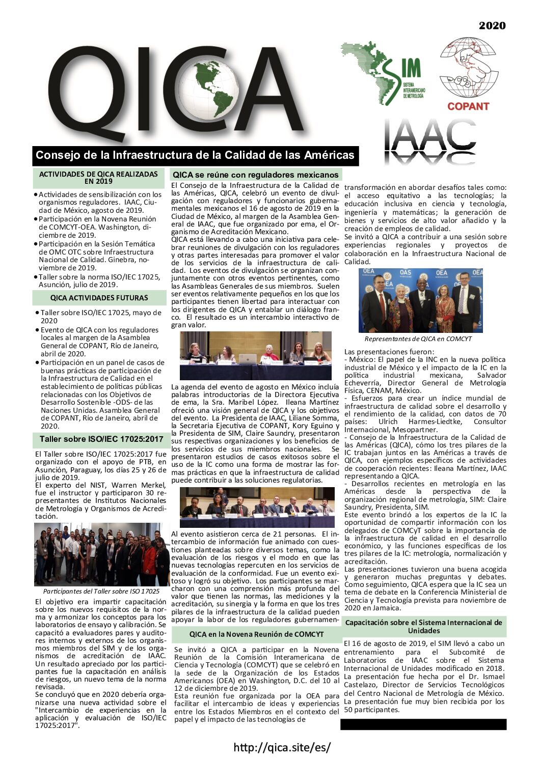 Brochure QICA ESP 2020 pdf 1 - Inter-American Accreditation Cooperation