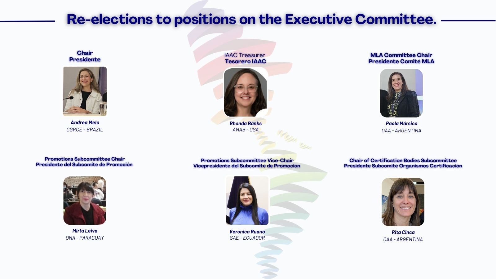Foto nuevos cargos en - Inter-American Accreditation Cooperation